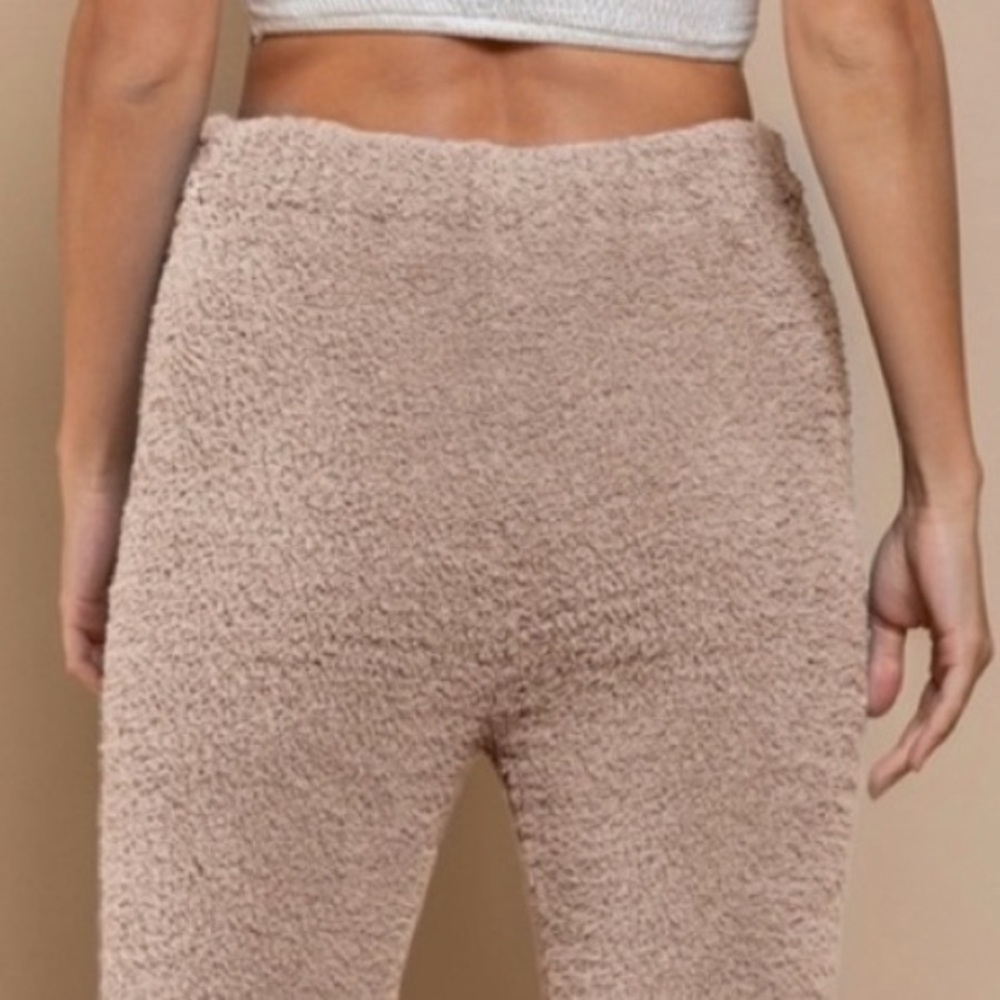 POL MOCHA TAN STRETCHY TEDDY STRAIGHT LEG LOUNGE PANTS SIZE MEDIUM NWOT - Picture 5 of 8